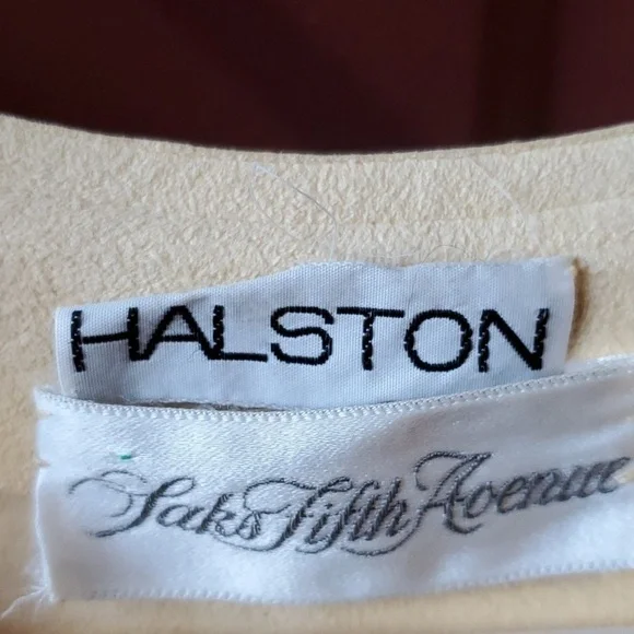 Halston RARE Saks Fifth Ave Vintage 1970 vintage yellow ultra suede wrap p2p 18 - Picture 6 of 16